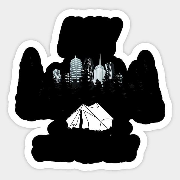 Away From City Camping Tent Sticker by jmgoutdoors